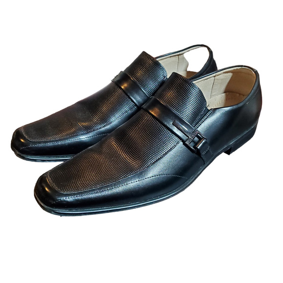 Stacy Adams Beau Moc Toe Bit Slip-On Loafer Black Men's Size 13 Leather Dress - Picture 1 of 16